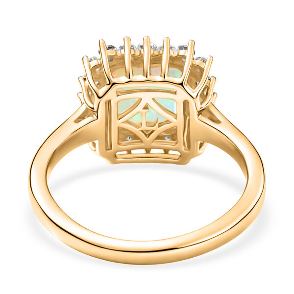 LUXURIANT DIAMOND - AA Nat&uuml;rlicher, &auml;thiopischer Welo Opal, Lab Grown Diamant Ring 925 Silber 750 Gelbgold vermeil (Gr&ouml;&szlig;e 17.00) (10-15 Werktage Lieferzeit) ca. 1.59 ct image number 4