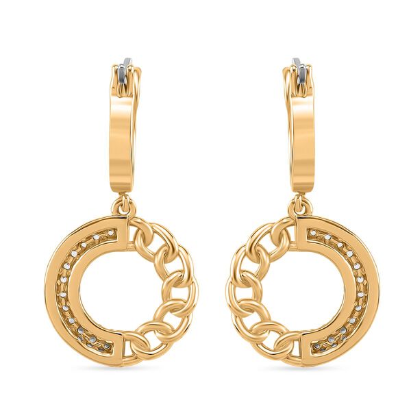 Wei&szlig;er Zirkonia Ohrringe Nickelfreies Messing, Goldfarben image number 4