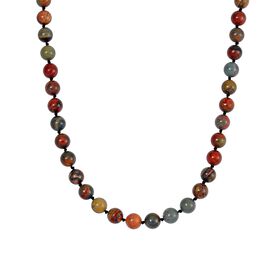 Picasso Jaspis Halskette ca. 45 cm Reiner Edelstahl ca. 284,85 ct.