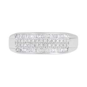 Weißer Diamant Ring, 925 Silber platiniert, (Größe 18.00) ca. 0.33 ct