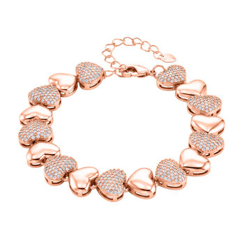 Wei&szlig;er Zirkonia Armband ca. 18 cm Nickelfreies Messing Standard 4.50 ct