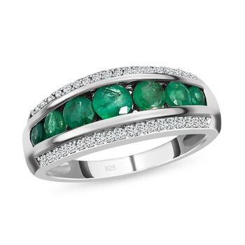 Kagem sambischer Smaragd und Zirkon-Ring - 1,27 ct.