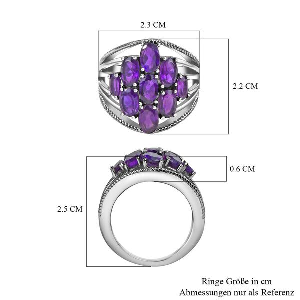 Afrikanischer Amethyst Ring, 316L Edelstahl (Gr&ouml;&szlig;e 19.00) ca. 3.59 ct image number 7