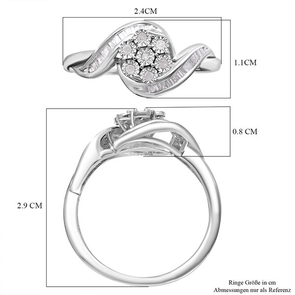 Weißer Diamant-Bypass-Ring - 0,33 ct. image number 6