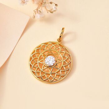 Moissanit Anh&auml;nger 925 Silber vergoldet ca. 0.44 ct