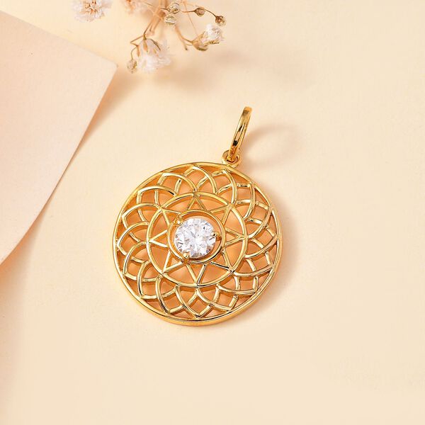 Moissanit Anh&auml;nger 925 Silber vergoldet ca. 0.44 ct image number 1