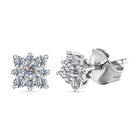 Moissanit Ohrringe, 925 Silber platiniert, ca. 0.31 ct