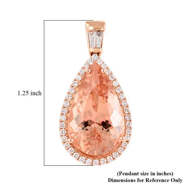 ILIANA AAA Morganit und wei&szlig;er Diamant-Anh&auml;nger SI G-H, zertifiziert und gepr&uuml;ft, 750 Ros&eacute;gold ca. 10.40 ct image number 4