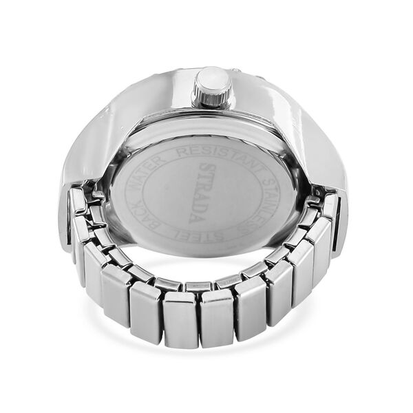 STRADA - Japanisches Uhrwerk, flexibles Ring-Uhr, Reiner Edelstahl, Rot image number 4