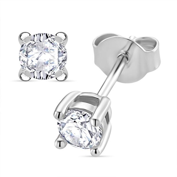 RADIANTA GRA zertifiziert Moissanit (D-VVS) Ohrringe 925 Silber rhodiniert ca. 0.48 ct image number 0