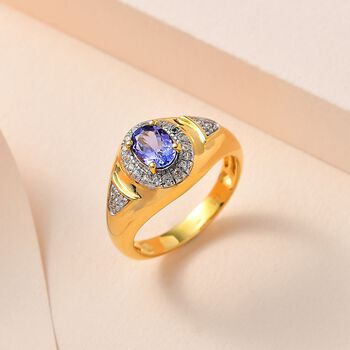 Tansanit und Zirkon Ring  - 1,09 ct.