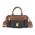 lifestyle-Color:Black size/Profile: Crossbody bag:wall(exterior);Genuine Leather. Lining(interior):polyester Pockets(exterior):zipped-2;-Press button-1;Pockets(interior):Zipped-1 slip-1.Measurement(inch):10*5*5.3inch inch.Hand strap 4.7"inch. 53inch sho