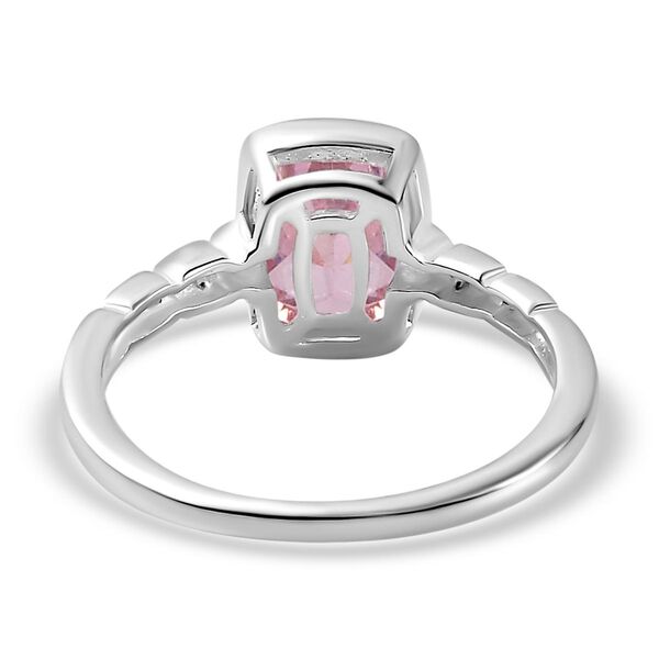 Rosa Zirkonia-Solitär-Ring in Silber, 2,46 ct. image number 6
