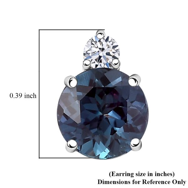 AAA Lab Grown Alexandrit, Lab Grown Diamant Ohrringe 417 Gold ca. 3.15 ct image number 4