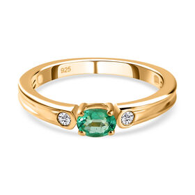 Kolumbianischer Smaragd und Zirkon-Ring - 0,39 ct.