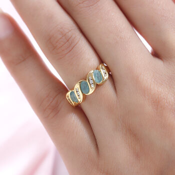 Grandidierit und Zirkon-Ring, 925 Silber vergoldet  ca. 0,84 ct