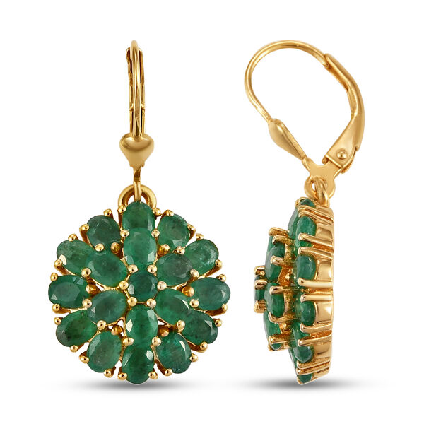 Kagem sambische Smaragd-Ohrringe, 925 Silber vergoldet ca. 6,45 ct image number 4