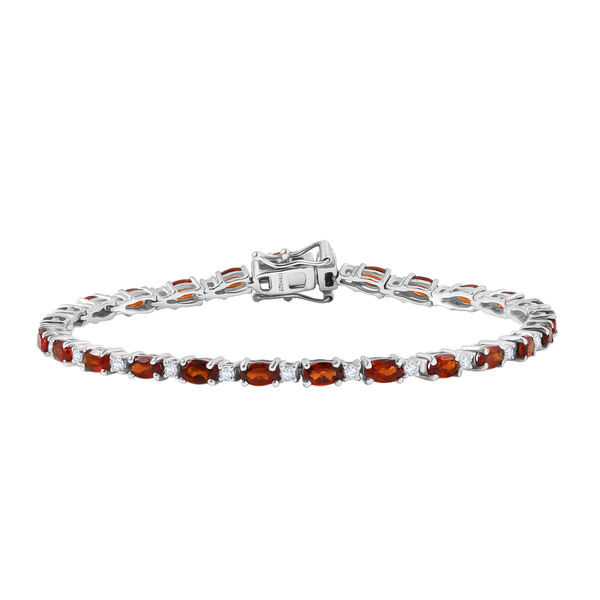 D'Joy AAA Hessonit Granat und Zirkon 19cm Armband - 9,20 ct.