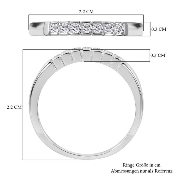 Lustro Stella - Wei&szlig;er Zirkonia Doppelring, 925 Silber rhodiniert (Gr&ouml;&szlig;e 17.00) image number 6