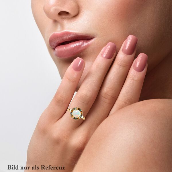 Nat&uuml;rlicher, &auml;thiopischer Welo Opal und mehrfarbiger Diamant-Ring - 1,82 ct. image number 3