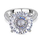 120 Facetten Moissanit Ring, 925 Silber platiniert (Größe 21.00) ca. 11.72 ct