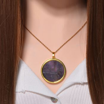 Afrikanischer Amethyst Schmuckset Eisen Gelbes Gold, Legierung Gelbes Gold, Edelstahl IP-Gelbbeschichtung ca. 75.00 ct