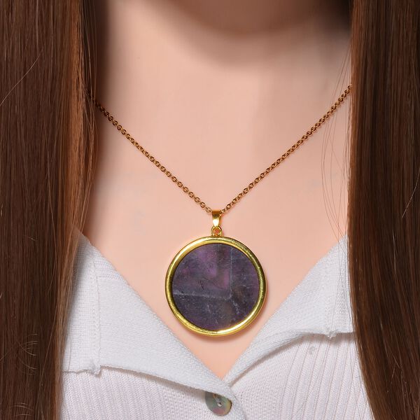 Afrikanischer Amethyst Schmuckset Eisen Gelbes Gold, Legierung Gelbes Gold, Edelstahl IP-Gelbbeschichtung ca. 75.00 ct image number 2