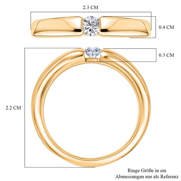 Moissanit Ring 925 Silber vergoldet (Gr&ouml;&szlig;e 19.00) ca. 0,16 ct image number 7