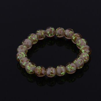 Flexibles wei&szlig;es Armband im Murano-Stil