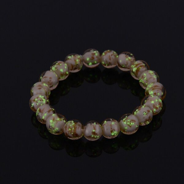 Flexibles weißes Armband im Murano-Stil image number 3