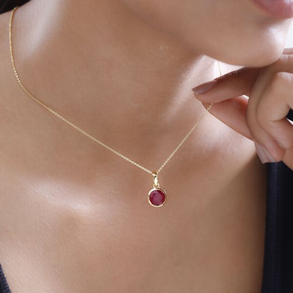 Afrikanischer Rubin (Fissure gef&uuml;llt) Anh&auml;nger mit Kette - 2,88 ct. image number 2