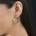 Rosa Süßwasserperle und schwarze Spinell-Ohrringe image number 2