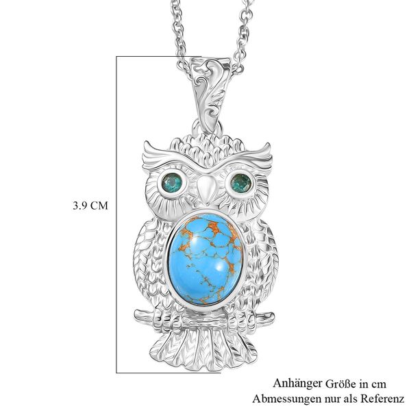 EverTrue blauer T&uuml;rkis und Ozean blauer Apatit Anh&auml;nger mit 50cm Kette - 2,87 ct. image number 6