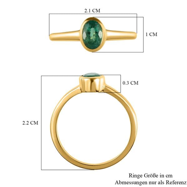 AAA Kagem sambischer Smaragd-Solitär-Ring in 585 Gold, 0,77 ct. image number 7