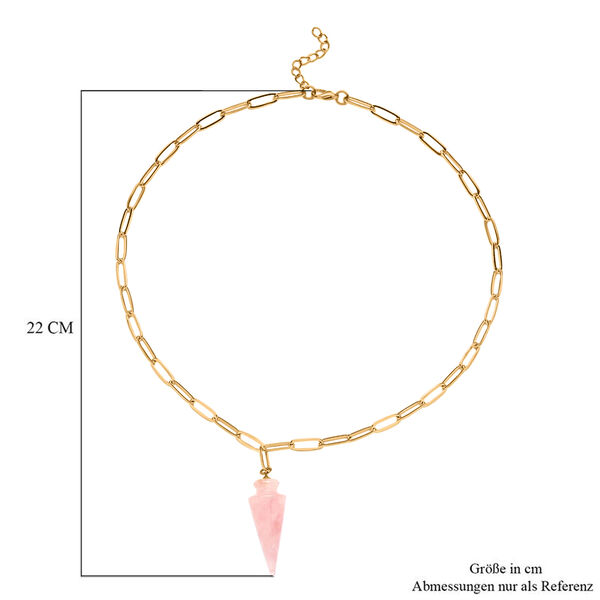 Rosenquarz Halskette ca. 50 cm Messing image number 5