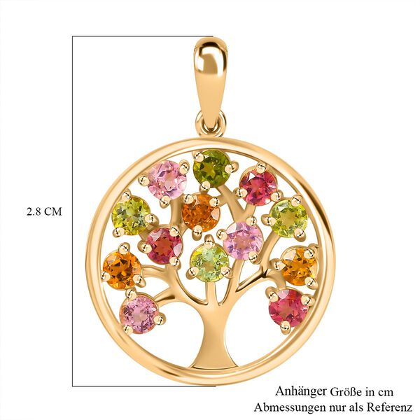 Mehrfarbig-Turmalin Anh&auml;nger 925 Silber 750 Gelbgold Vermeil ca. 1.60 ct image number 6