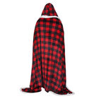 Hoodie-Decke mit Sherpa-Futter, Karomuster, Größe 150x200 cm, Schwarz und Rot image number 2
