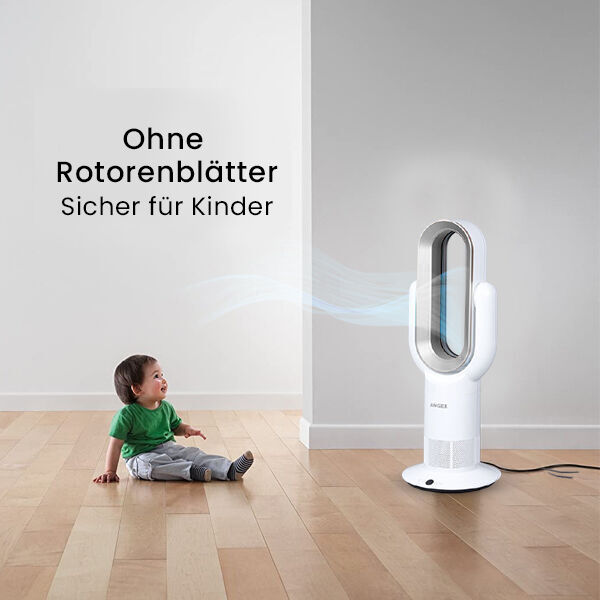 ANGEL: 3D-Ventilator ohne L&uuml;fterfl&uuml;gel, 72cm hoch, Wei&szlig;-Silber&nbsp; image number 3