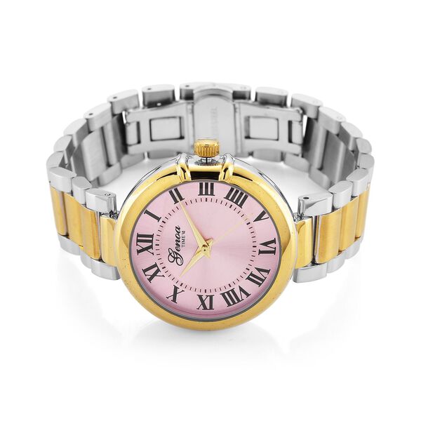 GENOA - Uhr mit Automatikwerk Dandong und Zifferblatt in Rosérosa, luxuriöses Design, bicolor image number 5