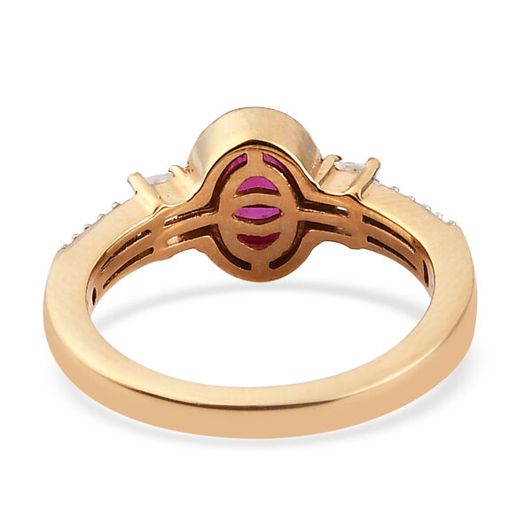 Fissure gef&uuml;llt Rubin und Zirkon Ring 925 Silber vergoldet  ca. 1,58 ct image number 6