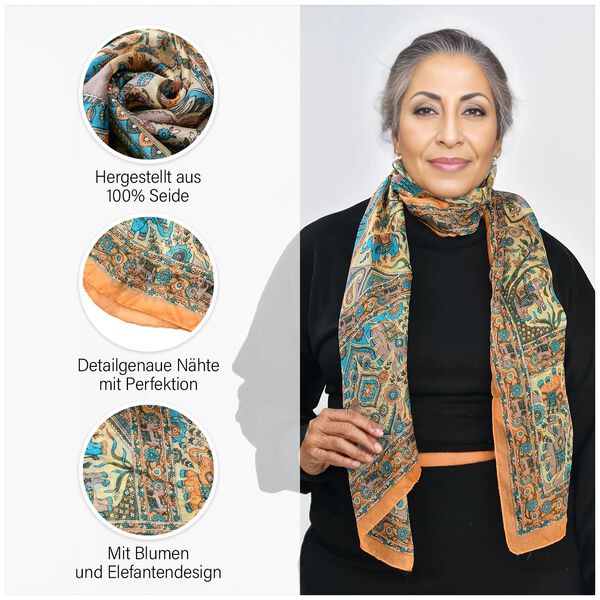 Seiden Schal, orange image number 4