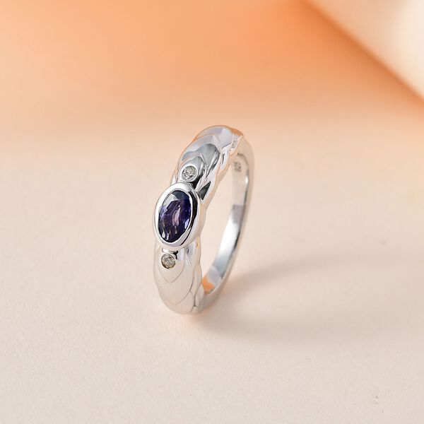 Tansanit und Zirkon Ring - 0,51 ct. image number 2