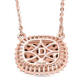 D'Joy Nat&uuml;rlicher Champagner Diamant Halskette ca. 50 cm 925 Silber 750 Ros&eacute;gold Vermeil