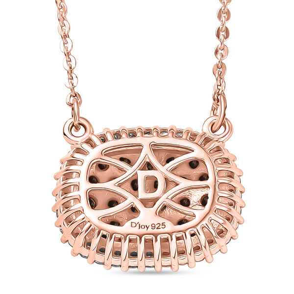 D'Joy Nat&uuml;rlicher Champagner Diamant Halskette ca. 50 cm 925 Silber 750 Ros&eacute;gold Vermeil image number 2