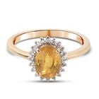 AA Gelber Saphir und Diamant Ring 375 Gelbgold image number 0