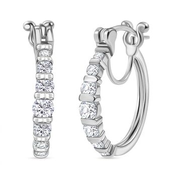 Moissanit Ohrringe, 925 Silber rhodiniert - 1,31 ct.