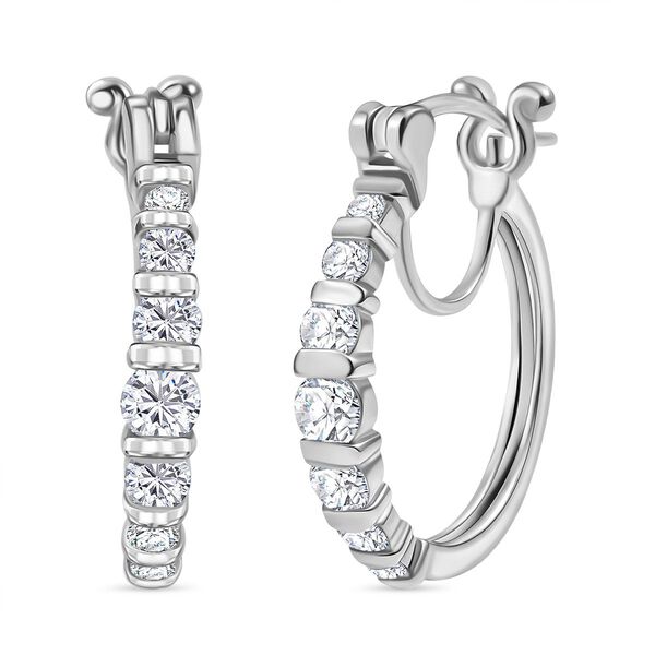 Moissanit Ohrringe, 925 Silber rhodiniert - 1,31 ct.