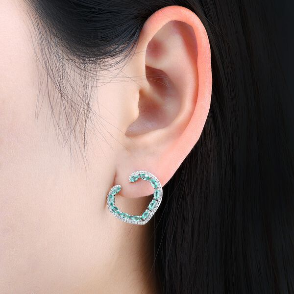 AAA Kagem sambische Smaragd und Zirkon-Ohrringe- 1,52 ct. image number 3