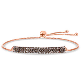 D'Joy Natürlicher Champagner Diamant Armband ca. 26.75 cm 925 Silber 750 Roségold Vermeil ca. 0.50 ct