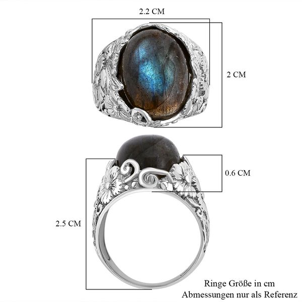 Royal Bali Kollektion- Labradorit Cocktail Ring - 11,13 ct. image number 5
